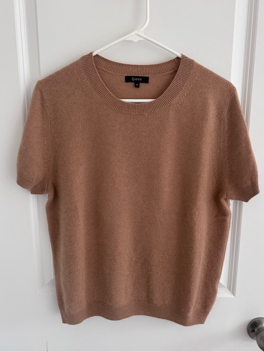 Quince 100% Cashmere Short-sleeve Crewneck Sweater Women’s XL Camel